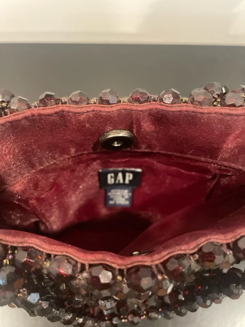 Vintage GAP Burgundy Beaded Mini Handbag (NWOT) - Picture 4 of 4